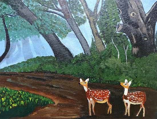 The view into wild, painting by Aiswaria A.K
