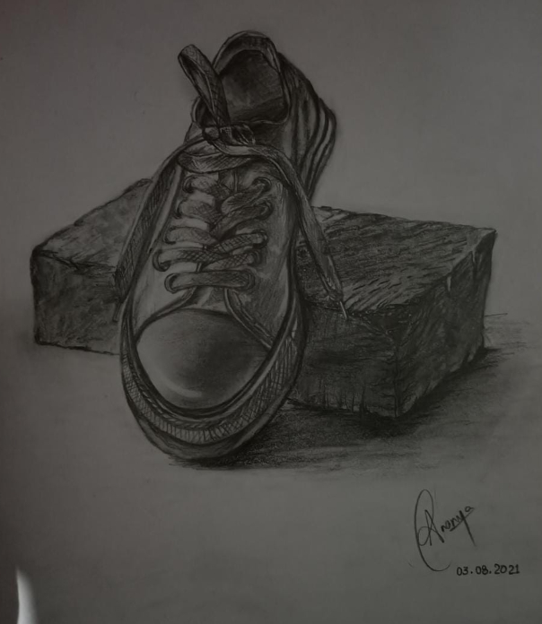Artwork  by Ananya Agarwal - Shoe on brick