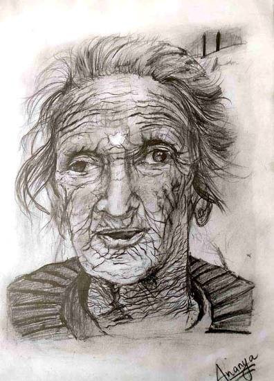 An Old Lady, painting by Ananya Agarwal