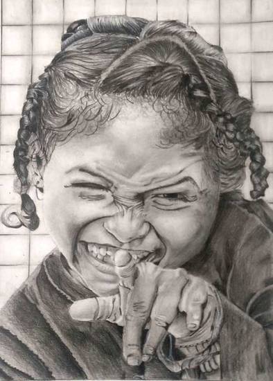 Painting  by Vinay Sukhiyajiwala - Cheerful Girl