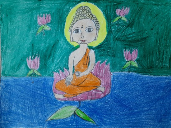 Lord budha, painting by Ishaani Nair