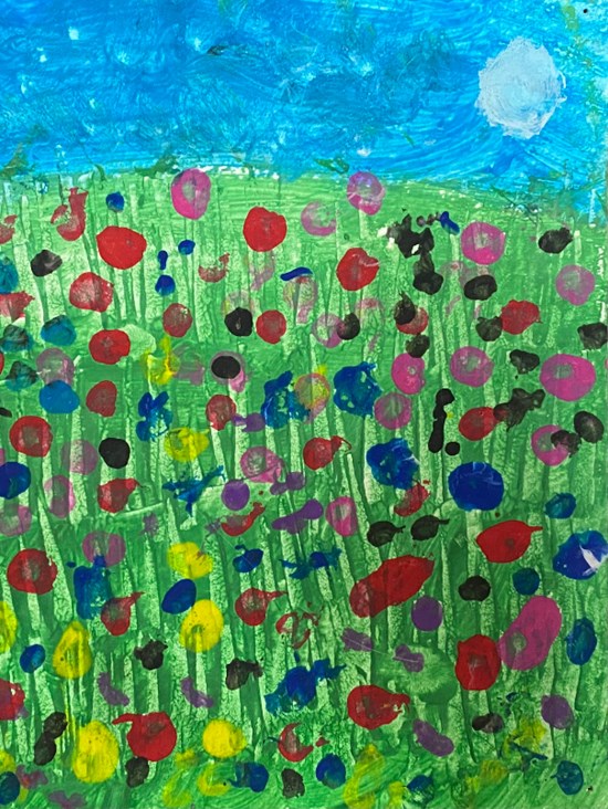 “Lushness - A colorful garden”, painting by Akrita Asaithambi