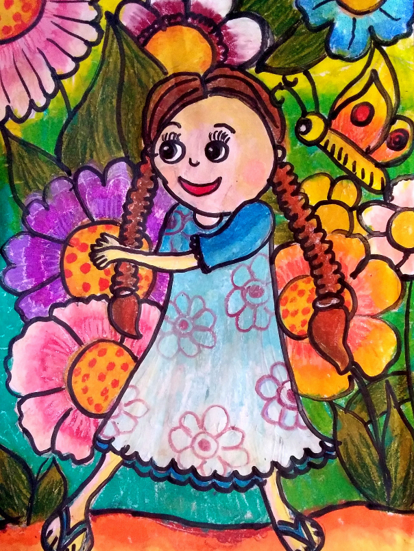 Painting  by Thanumi De Silva - My flower friends