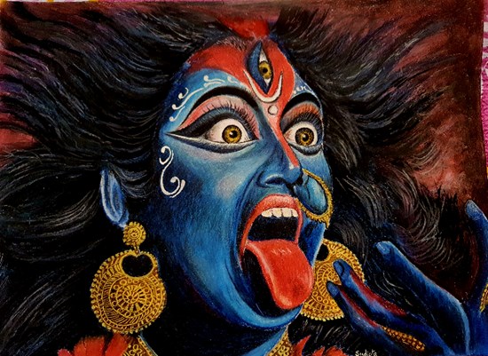 Maa kali, painting by Sudipta Ghosh