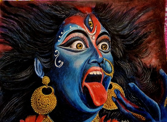 Maa kali, painting by Sudipta Ghosh