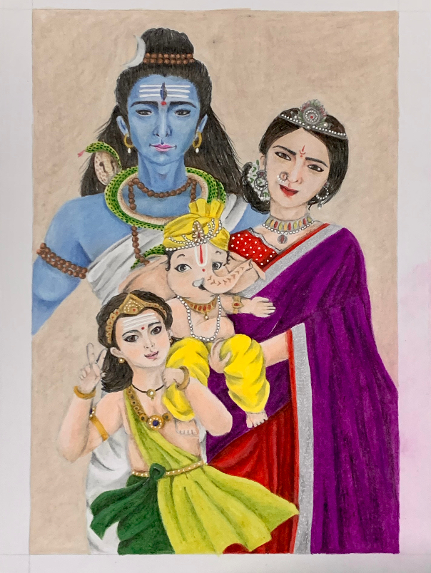 Painting  by Dharitha Surgi - Family photo