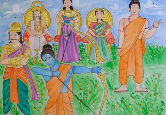 Painting  by Dharitha Surgi - Sita Swayamvar
