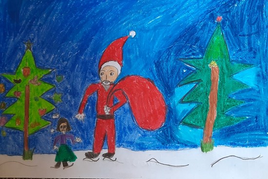 Merry Christmas, painting by Rudraja Das Gayen