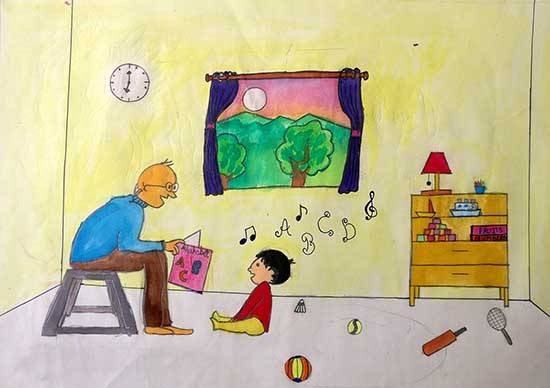 Learning is fun, painting by Nia Jadhav