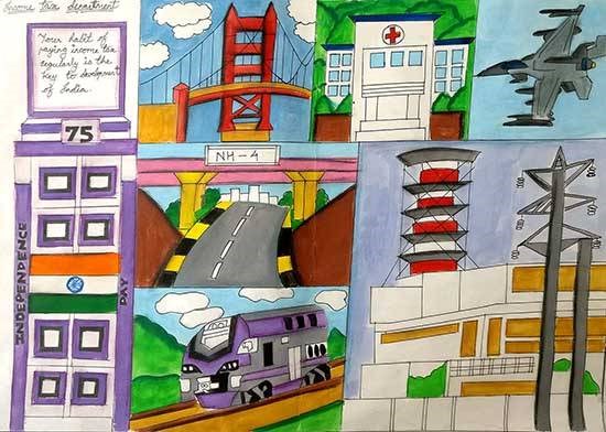 Nation building role and importance of taxation, painting by Shravani Devkule