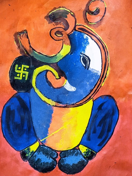 Ganesha Painting, painting by Aditi Saxena