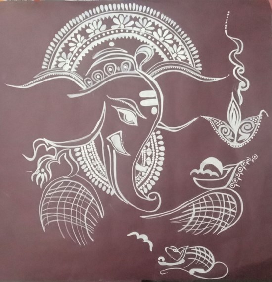 The destroyer of the evils, painting by Pravinya Yadav