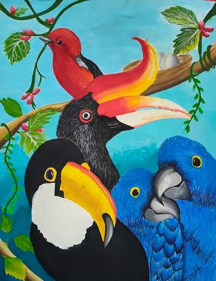 World of wings and opportunities, painting by Pravinya Yadav
