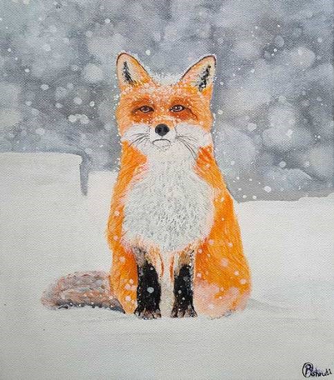 Red Fox, painting by Shruti Bhagat