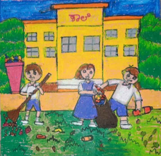 cleanliness, painting by A Ajanya