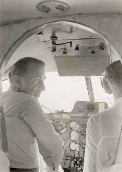 JRD Tata flying back to Bombay from Pune in his four-seater plane, Photograph by Prem Vaidya