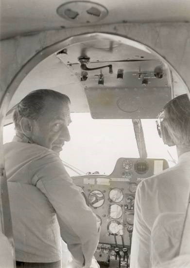 JRD Tata flying back to Bombay from Pune in his four-seater plane, photograph by Prem Vaidya
