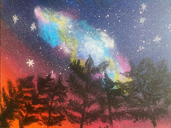 Galaxy, painting by Shambhavi Singh