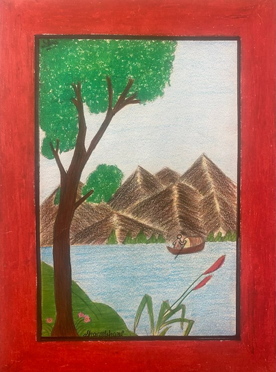 Mountains, painting by Shambhavi Singh