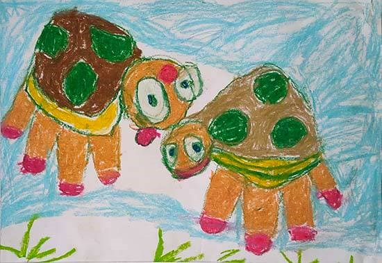 Turtles, painting by Niharika Sawant
