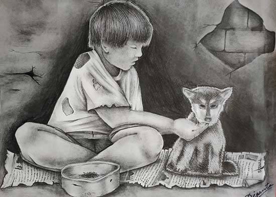 Painting  by Diganta Chalak - Humanity