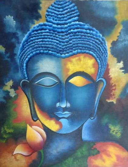 Buddha, painting by Lina Karmakar