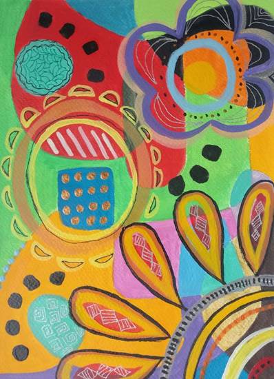Abstract Floral Artwork, Painting by  Artist Anupa Paul