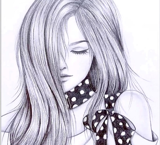 Shy girl, painting by Divyanshu Kaushik