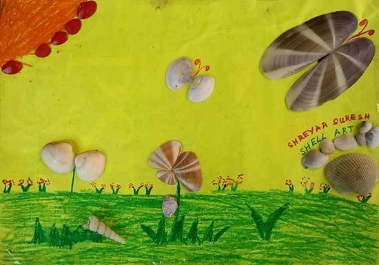 Shell garden, painting by Shreyaa Suresh