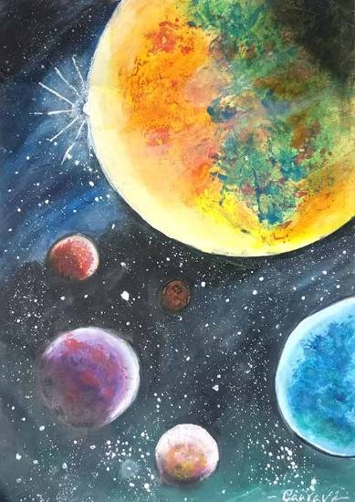 Interstellar, painting by Gaurav Upreti