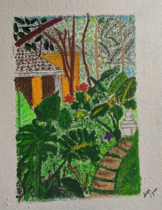 Garden, Quepem, Goa, painting by Divya Bhagwat