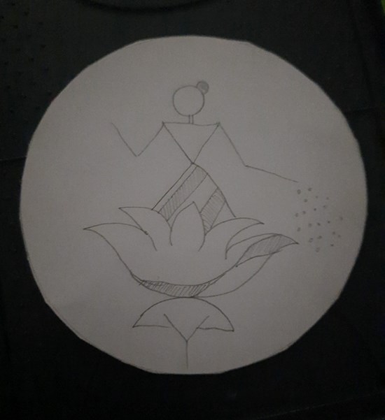 Warli Lakshmi Ma, painting by S Chinmayee