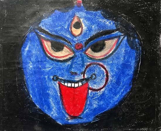 Goddess Maa Kali, painting by Arush Banerjee