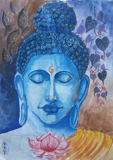 Gautam Buddha, painting by Nayanika Sinha