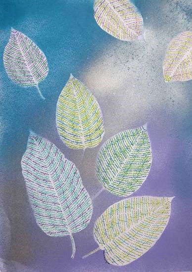 Mantric Leaves, painting by Namrita Nagra