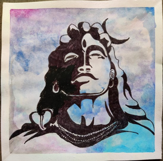 Aadiyogi shiva., painting by Aashi singh