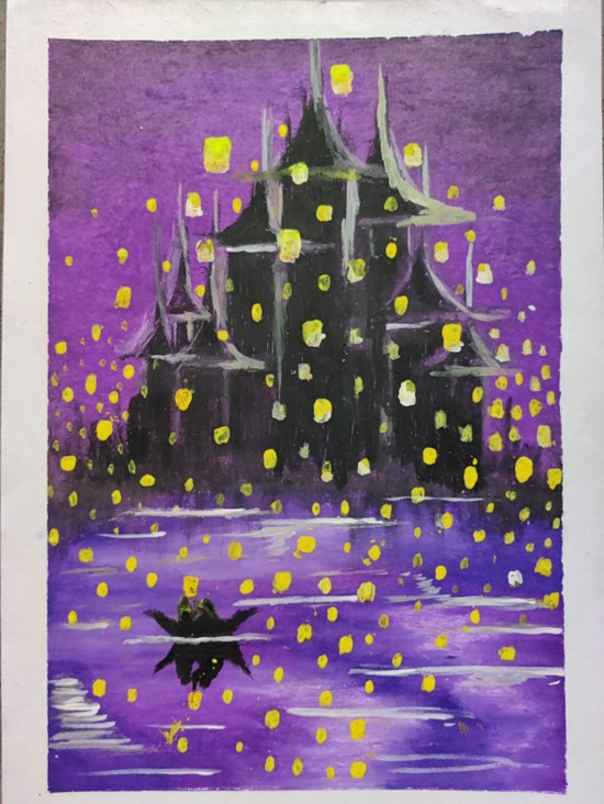 A magical world, painting by Aashi singh