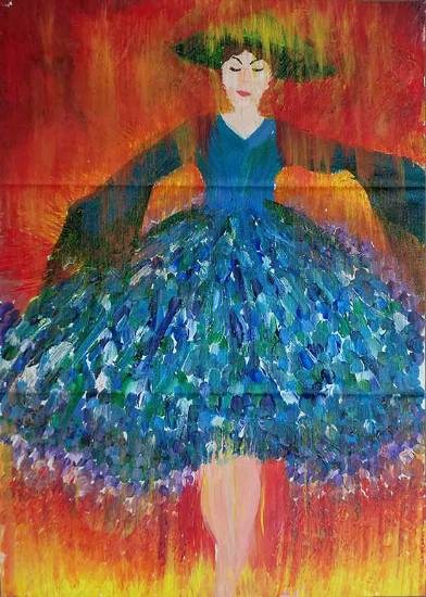 Dancing in the fire, painting by Csenge Natalia Pop