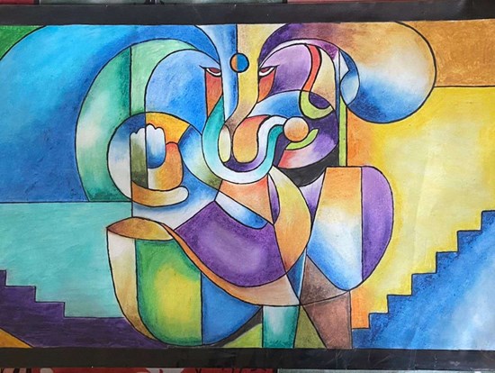 Ganesha Abstract Art, painting by Saumya Mittal