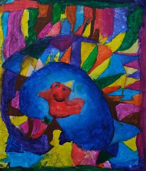 Happy Baby Birth, painting by Riddhi Kala