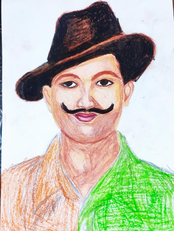 Shaheed Bhagat Singh Drawing by Daljeet Kaur - Pixels