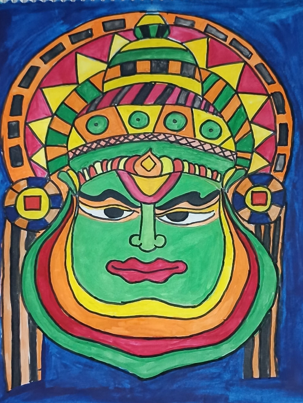 Painting  by Aarnav Pillai - Kathakali