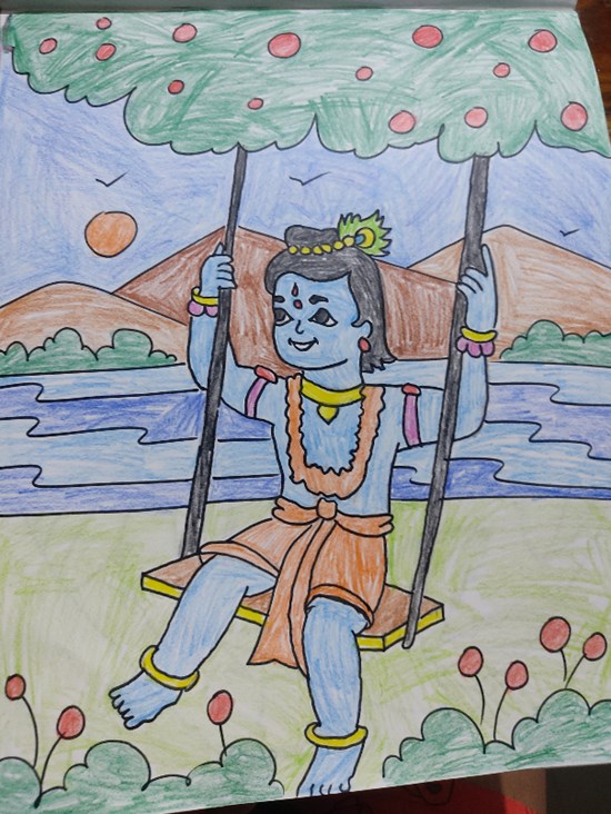 Kanha, painting by Aarnav Pillai