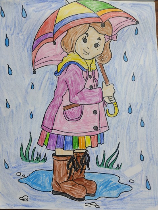 Rainy season, painting by Aarnav Pillai