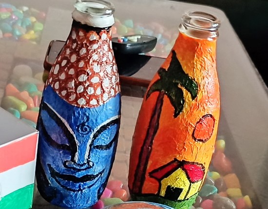 Bottle painting, painting by Aarnav Pillai