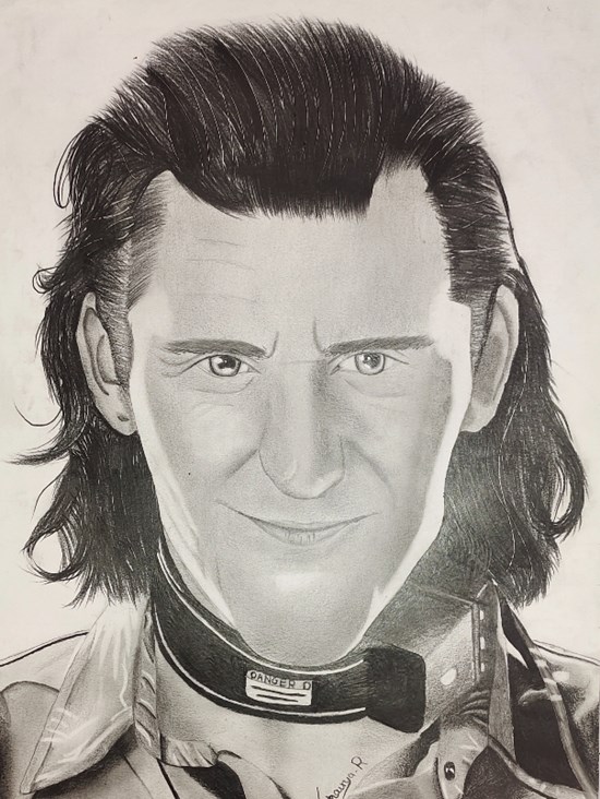 Tom Hiddleston Portrait, painting by Shauryaditya Rotawan