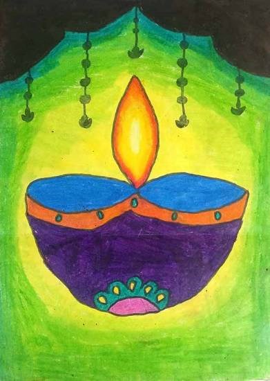 Lamp, painting by Shraddha J