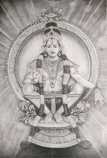 Swami Saranam Ayyappa, painting by Yadhukrishna K