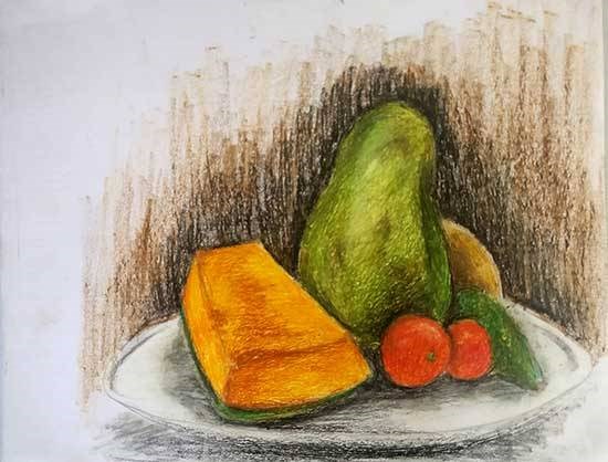 Vegetable Still Life, painting by Mandrita Sinha