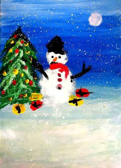 Christmas Time, painting by Reyansh Chakraborty